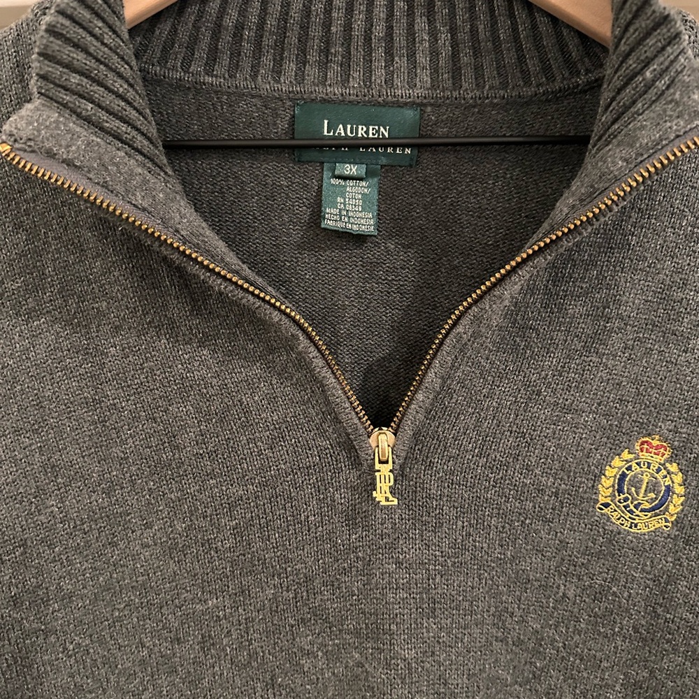 Ralph Lauren Gray Zip-Up Sweater
